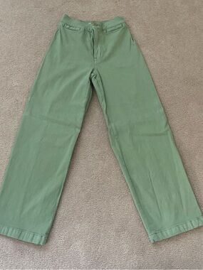 Madewell sage green wide leg jeans